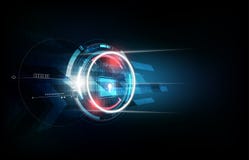 Padlock con il concetto della serratura di sicurezza ed il fondo elettronico futuristico della tecnologia, illustrazione di vetto royalty illustrazione gratis Padlock con il concetto della serratura di sicurezza ed il fondo elettronico futuristico della tecnologia, illustrazione di vetto royalty illustrazione gratis