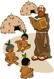 Padre com indianos ilustração stock Padre com indianos ilustração stock