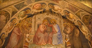 Padua - fresko van Kroning van Maagdelijke Mary in Basilica del Santo of Basiliek van Heilige Anthony van Padua door Giusto DE Me royalty-vrije stock foto Padua - fresko van Kroning van Maagdelijke Mary in Basilica del Santo of Basiliek van Heilige Anthony van Padua door Giusto DE Me royalty-vrije stock foto