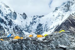 Paesaggio delle montagne del campo base di Everest Fotografia Stock Paesaggio delle montagne del campo base di Everest Fotografia Stock