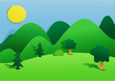 Paesaggio verde del paese royalty illustrazione gratis Paesaggio verde del paese royalty illustrazione gratis