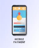 Pagamento móvel Projeto material UI/UX e GUI Screen Ilustração lisa do vetor ilustração do vetor Pagamento móvel Projeto material UI/UX e GUI Screen Ilustração lisa do vetor ilustração do vetor