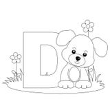 page animale de la coloration d d'alphabet illustration de vecteur page animale de la coloration d d'alphabet illustration de vecteur