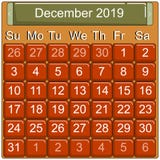 Page de calendrier, 2019 ans, vecteur illustration libre de droits Page de calendrier, 2019 ans, vecteur illustration libre de droits
