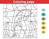 Page éducative de coloration de nombre pour les enfants préscolaires Thème sous-marin Dauphin mignon de dessin animé Illustration illustration stock Page éducative de coloration de nombre pour les enfants préscolaires Thème sous-marin Dauphin mignon de dessin animé Illustration illustration stock
