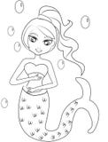 Pagina di coloritura della sirena illustrazione vettoriale Pagina di coloritura della sirena illustrazione vettoriale