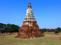 Pagoda antigua en el sitio histórico en la provincia de Ayuttaya, Thailan imagen de archivo Pagoda antigua en el sitio histórico en la provincia de Ayuttaya, Thailan imagen de archivo