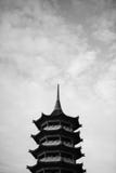 Pagoda tower with dramatic cloud black and white royalty free stock images Pagoda tower with dramatic cloud black and white royalty free stock images
