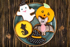 Pain d'épice pour Halloween Nourriture drôle de vacances pour des enfants image stock Pain d'épice pour Halloween Nourriture drôle de vacances pour des enfants image stock
