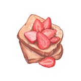 Pain grillé avec des fraises illustration stock Pain grillé avec des fraises illustration stock