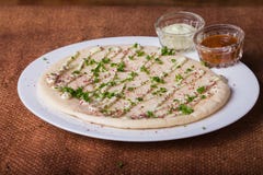 Pain pita avec les légumes et la viande photographie stock Pain pita avec les légumes et la viande photographie stock
