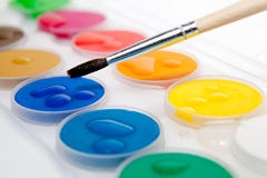Paint box on white background stock images Paint box on white background stock images