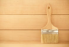 Paint Brush On Wood Royalty Free Stock Photos Paint Brush On Wood Royalty Free Stock Photos