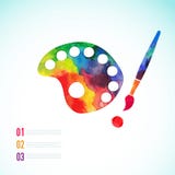 Paint brush with palette icon vector, art palette