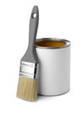 Paint Can And Brush Royalty Free Stock Photos