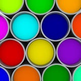 Paint cans color palette, royalty free stock photography Paint cans color palette, royalty free stock photography