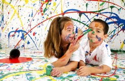 Paint Children Royalty Free Stock Image