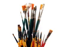 PaintBrushes On A White Background - Close Up Royalty Free Stock Photo PaintBrushes On A White Background - Close Up Royalty Free Stock Photo