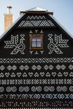 Painted decorations on wall of log house in Cicmany, Slovakia Royalty Free Stock Image Painted decorations on wall of log house in Cicmany, Slovakia Royalty Free Stock Image