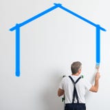Painter Painting House Shape Royalty Free Stock Photos Painter Painting House Shape Royalty Free Stock Photos