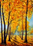 Painting autumn park. Autumn trees. Autumn harmony. vector illustration Painting autumn park. Autumn trees. Autumn harmony. vector illustration