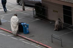 Pair of homeless men in seattle stock photography Pair of homeless men in seattle stock photography