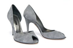 Pair Of Gray Female Shoes Royalty Free Stock Image