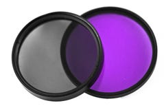 Pair of Screw on filters Royalty Free Stock Photography Pair of Screw on filters Royalty Free Stock Photography