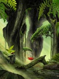 Paisagem da selva da fantasia ilustração do vetor Paisagem da selva da fantasia ilustração do vetor