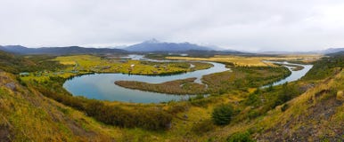 Paisagem do outono do Patagonia, parque nacional de Torres del Paine, o Chile imagens de stock Paisagem do outono do Patagonia, parque nacional de Torres del Paine, o Chile imagens de stock