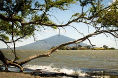 Paisagem na ilha de Ometepe com vulcão de Concepción Fotos de Stock Royalty Free Paisagem na ilha de Ometepe com vulcão de Concepción Fotos de Stock Royalty Free