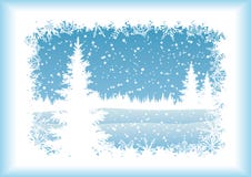 Paisaje con el árbol de navidad, siluetas libre illustration Paisaje con el árbol de navidad, siluetas libre illustration