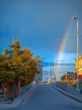 Paisaje con un arco iris en la parte inferior, fotografía de archivo libre de regalías Paisaje con un arco iris en la parte inferior, fotografía de archivo libre de regalías