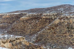 Paisaje de la nieve del invierno de la montaña del desierto del parque nacional del verde del Mesa fotos de archivo libres de regalías Paisaje de la nieve del invierno de la montaña del desierto del parque nacional del verde del Mesa fotos de archivo libres de regalías