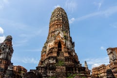 Paisaje del ` s de Tailandia en el parque histórico de Ayutthaya, Ayutthaya, 2560, contexto brillante del cielo imágenes de archivo libres de regalías Paisaje del ` s de Tailandia en el parque histórico de Ayutthaya, Ayutthaya, 2560, contexto brillante del cielo imágenes de archivo libres de regalías