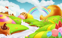 Paisaje dulce Fondo del vector libre illustration Paisaje dulce Fondo del vector libre illustration