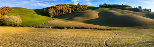 Paisaje rural idílico y paisajes pintorescos de Toscana AIE foto de archivo Paisaje rural idílico y paisajes pintorescos de Toscana AIE foto de archivo