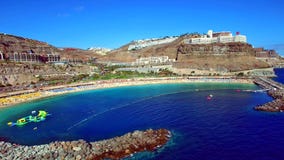 Paisaje y vista de Gran Canaria hermoso en las islas Canarias, España fotos de archivo libres de regalías Paisaje y vista de Gran Canaria hermoso en las islas Canarias, España fotos de archivo libres de regalías