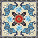 Paisley-Blumenmuster in der russischen Art Medaillon mit roter Mohnblume und hellblauen Blumen Kann als Weihnachtskarten verwende Lizenzfreie Stockfotos Paisley-Blumenmuster in der russischen Art Medaillon mit roter Mohnblume und hellblauen Blumen Kann als Weihnachtskarten verwende Lizenzfreie Stockfotos