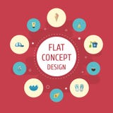 Pala piana delle icone, mosca, pantofole ed altri elementi di vettore L'insieme dei simboli piani delle icone dell'estate inoltre illustrazione vettoriale Pala piana delle icone, mosca, pantofole ed altri elementi di vettore L'insieme dei simboli piani delle icone dell'estate inoltre illustrazione vettoriale