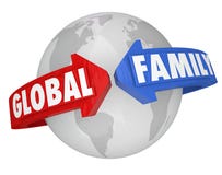 Palabras globales de la familia alrededor de metas comunes de la comunidad de la tierra del planeta libre illustration Palabras globales de la familia alrededor de metas comunes de la comunidad de la tierra del planeta libre illustration