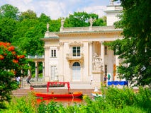 Palace on the Isle. The Royal Lazienki, Łazienki Park, Warsaw. Poland royalty free stock photography Palace on the Isle. The Royal Lazienki, Łazienki Park, Warsaw. Poland royalty free stock photography