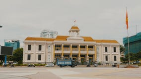 Palast der Kultur und der Freizeit in der Stadt von Nha Trang vietnam stock video Palast der Kultur und der Freizeit in der Stadt von Nha Trang vietnam stock video
