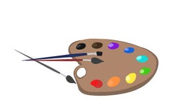 Palette avec des balais illustration de vecteur Palette avec des balais illustration de vecteur