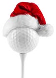 Palla da golf sul cappello di Santa del T fotografie stock Palla da golf sul cappello di Santa del T fotografie stock
