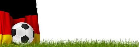 Palla di calcio di calcio con la bandiera della Germania 3d-illustration illustrazione di stock Palla di calcio di calcio con la bandiera della Germania 3d-illustration illustrazione di stock