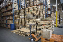 Pallets Stacked In Warehouse Stock Image Pallets Stacked In Warehouse Stock Image