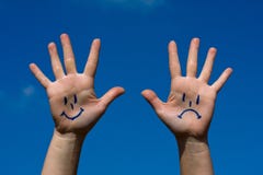 Palm In The Sky With A Smile And Sorrow Pattern Royalty Free Stock Photography Palm In The Sky With A Smile And Sorrow Pattern Royalty Free Stock Photography