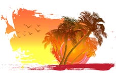 Palma na zmierzchu tle ilustracja wektor Palma na zmierzchu tle ilustracja wektor
