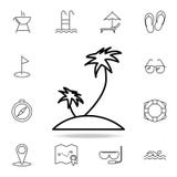 palme sull'icona dell'isola Elemento dell'icona semplice per i siti Web, web design, cellulare app, grafici di informazioni Linea illustrazione vettoriale palme sull'icona dell'isola Elemento dell'icona semplice per i siti Web, web design, cellulare app, grafici di informazioni Linea illustrazione vettoriale